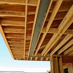 8 ft cantilevered eave at entry porch.  Note concealed steel beams.